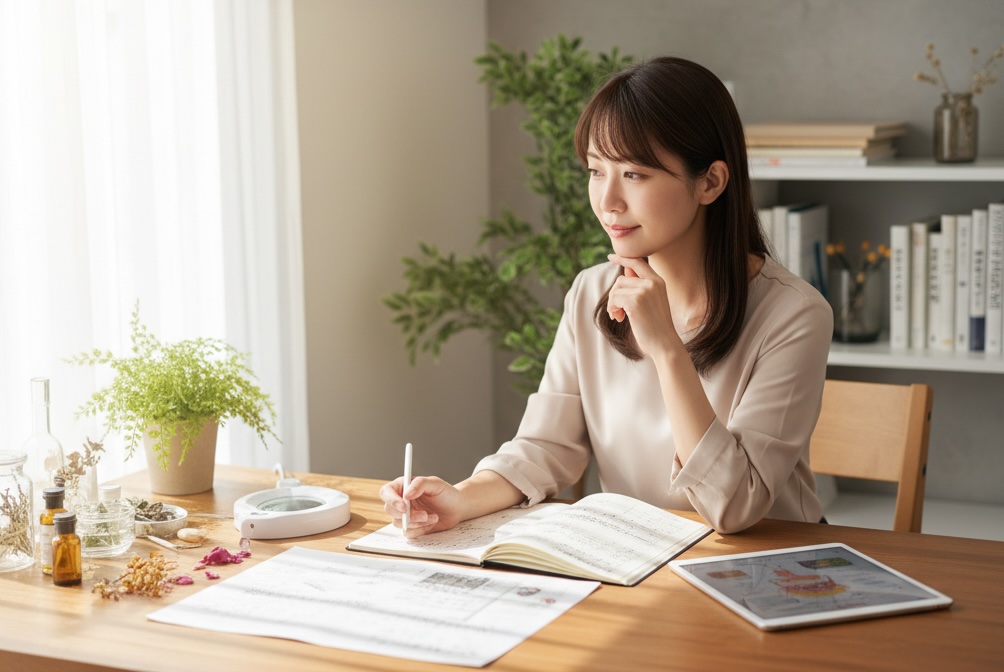 社会人向けエステスクールで学ぶ女性