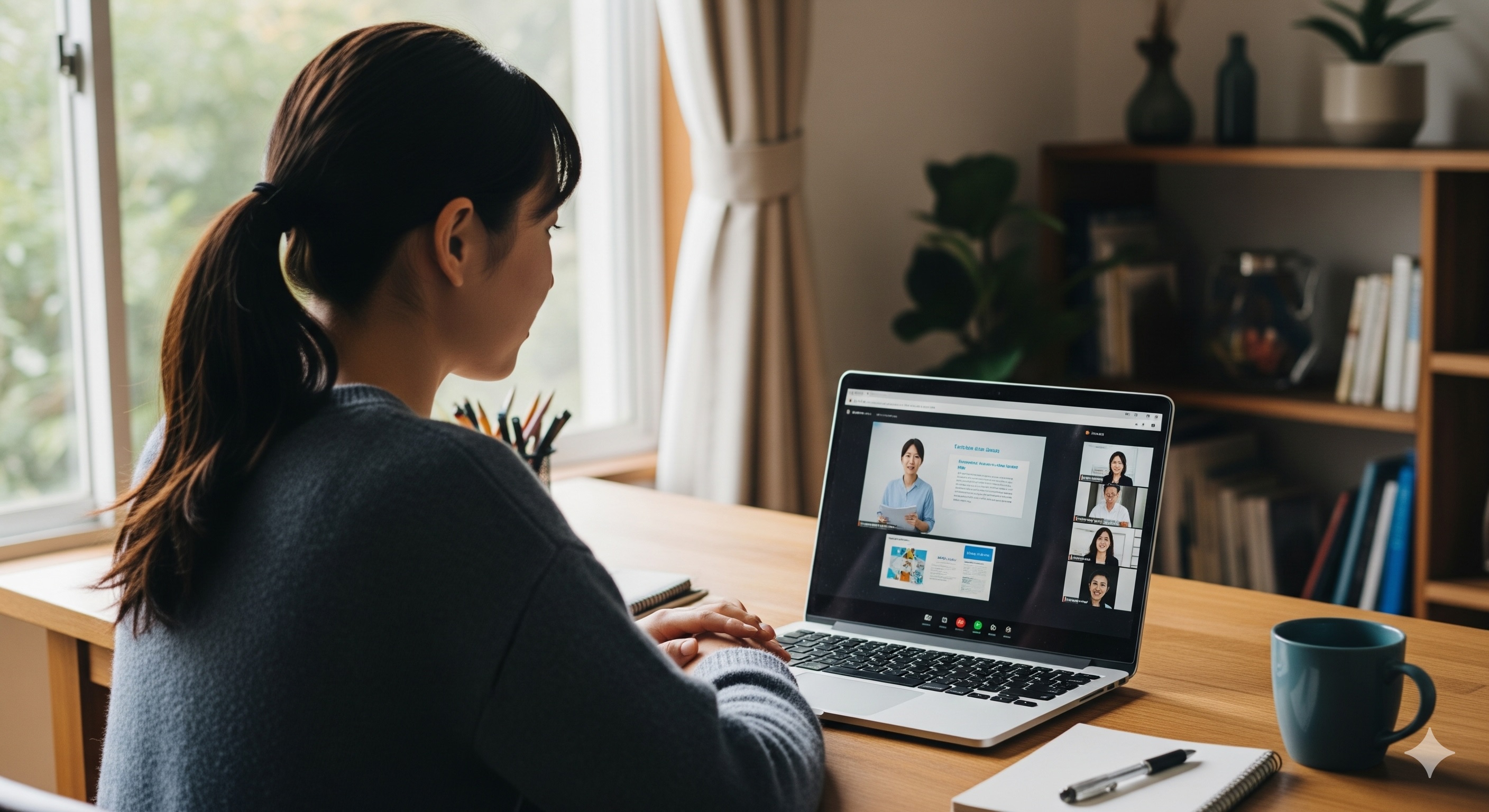 オンラインでエステを学ぶ社会人女性