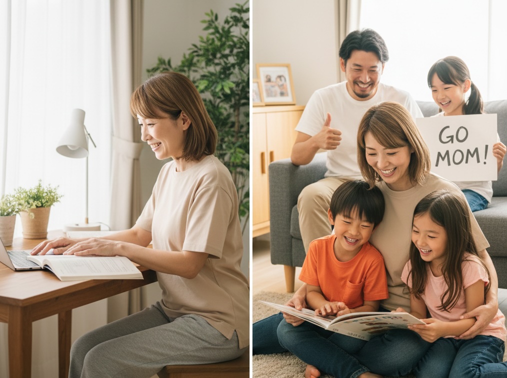 子育てしながらエステスクールに通う40代女性